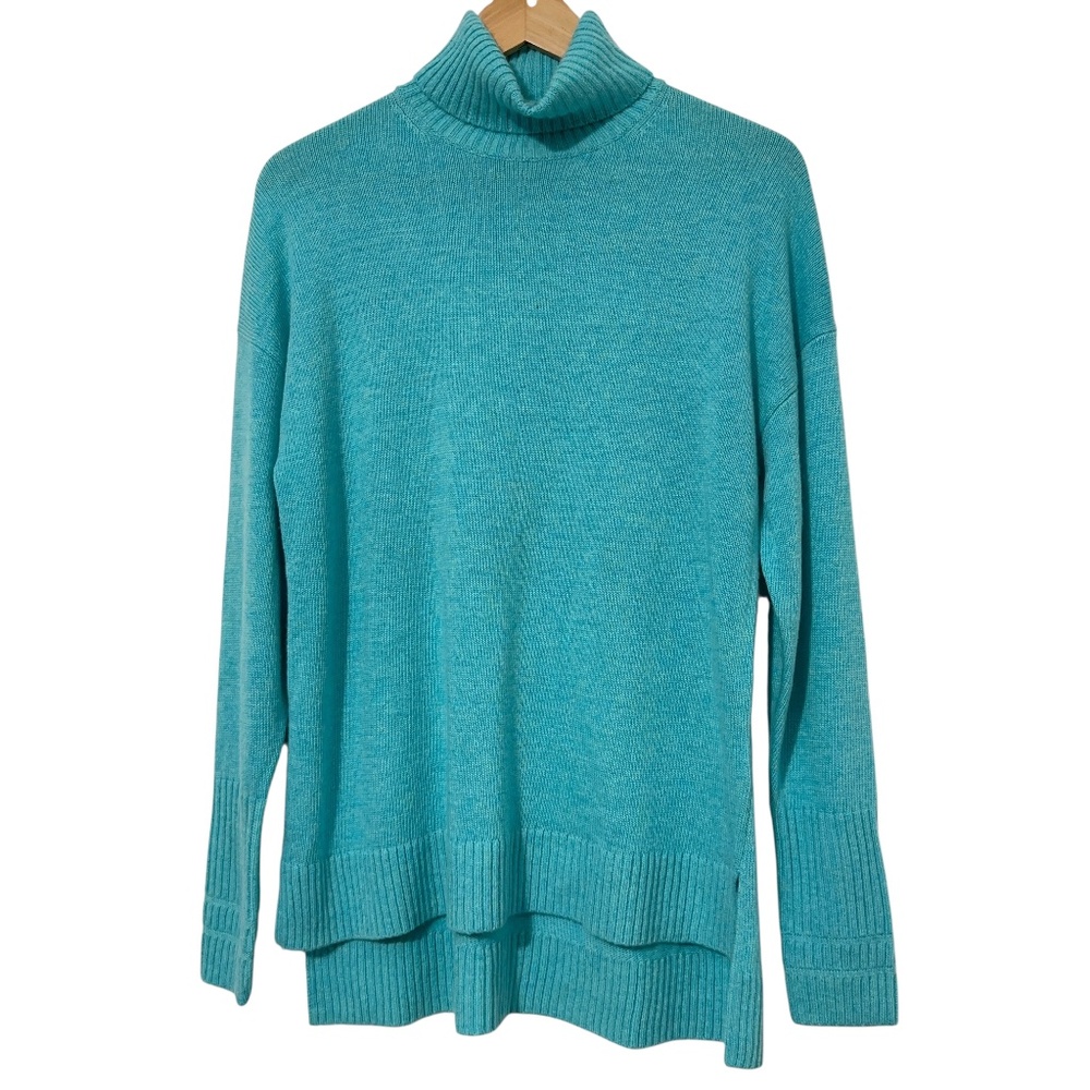 J Crew Womens Wool Blend Sweater Size M Turtleneck Autumn Casual Office Work